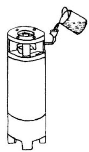 井用潜水泵电机腔内加水示意图
